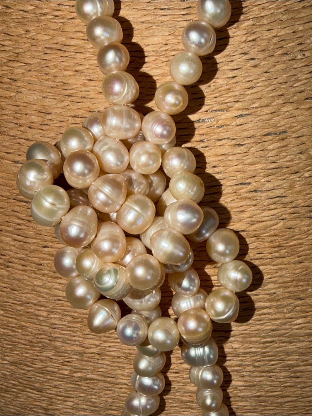 Classic Freshwater Pearl Strand Necklace opera length- Ivory gorgeous quality - Picture 12 of 16